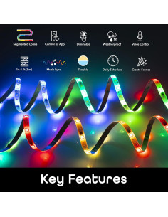 Tira de Luces LED Inteligentes Geeni 5m RGBIC Control App 2