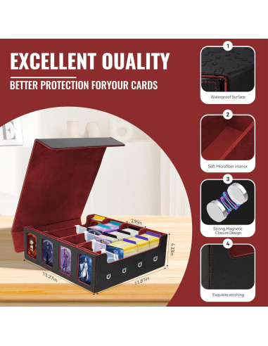 Caja de Almacenamiento de Cartas YEWIND 3000+ con Divisores