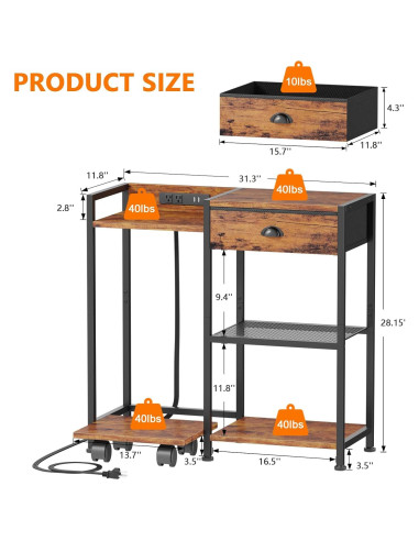 Soporte para Impresora Furologee con Cajón y USB, 3 Niveles