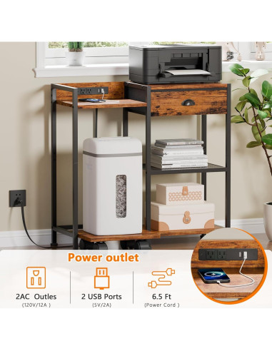 Soporte para Impresora Furologee con Cajón y USB, 3 Niveles