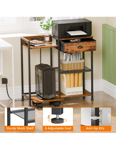 Soporte para Impresora Furologee con Cajón y USB, 3 Niveles