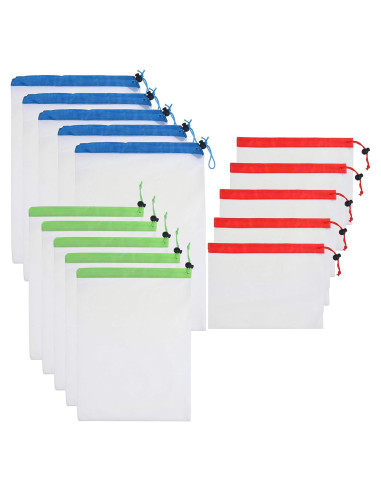 Bolsas Reutilizables Kare Kind 15 pcs - Malla Lavable Ecológica