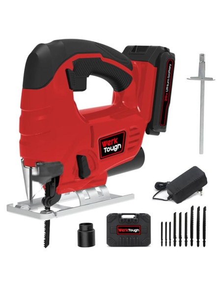 Sierra de calar inalámbrica PowerTough 20V con batería 2.0A Sierra de calar inalámbrica PowerTough 20V con batería 2.0A