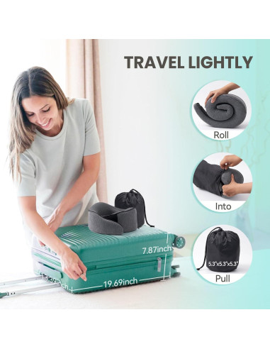 Almohada de viaje FcyLd WNZ-MAX espuma viscoelástica gris