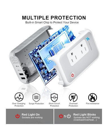 Convertidor de Voltaje 220V a 110V Mapambo 250W 6 en 1