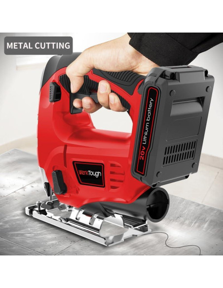 Sierra de calar inalámbrica PowerTough 20V con batería 2.0A Sierra de calar inalámbrica PowerTough 20V con batería 2.0A