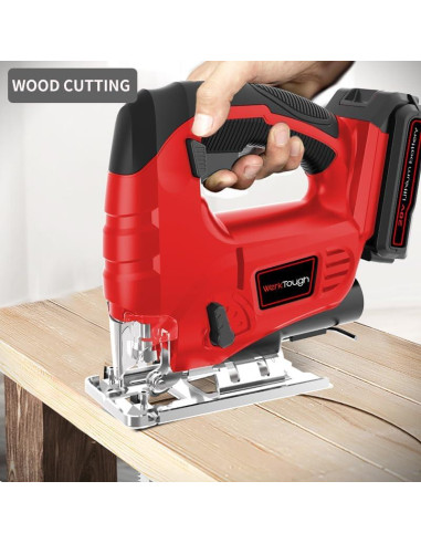 Sierra de calar inalámbrica PowerTough 20V con batería 2.0A