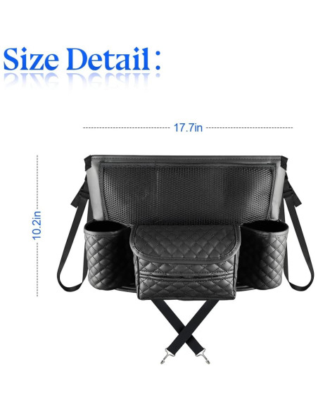 Soporte de Bolso para Automóvil zipelo, Cuero PU Negro, Multifuncional Soporte de Bolso para Automóvil zipelo, Cuero PU Negro, Multifuncional