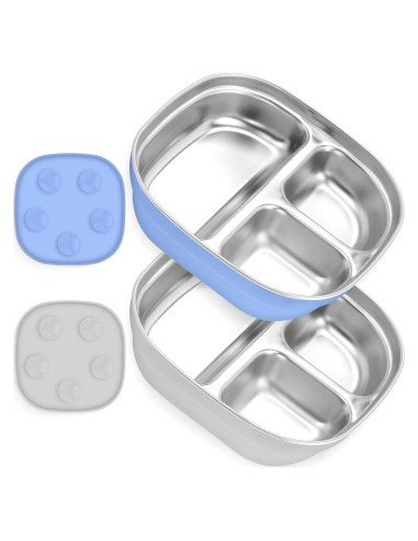 Plato de Acero Inoxidable Flysich para Niños 2 Piezas Divididos