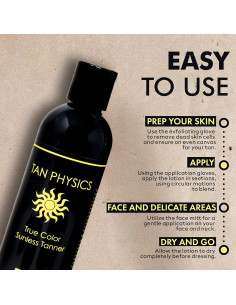 Tan Physics Auto-bronceador 8 oz + Set 6 Piezas - Guantes y Exfoliador 2
