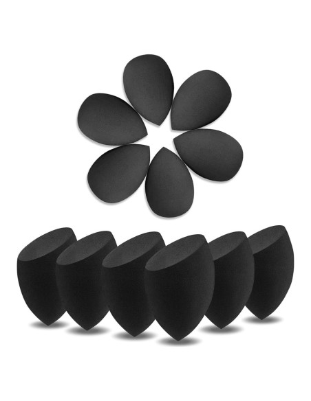 12 Esponjas de Maquillaje Negras Wiko Reutilizables Sin Látex 12 Esponjas de Maquillaje Negras Wiko Reutilizables Sin Látex