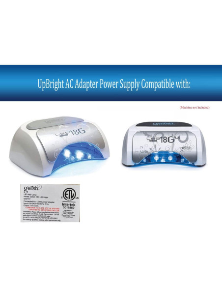 Adaptador AC/DC 12V UpBright para Lámpara Gelish 18G 36W Adaptador AC/DC 12V UpBright para Lámpara Gelish 18G 36W