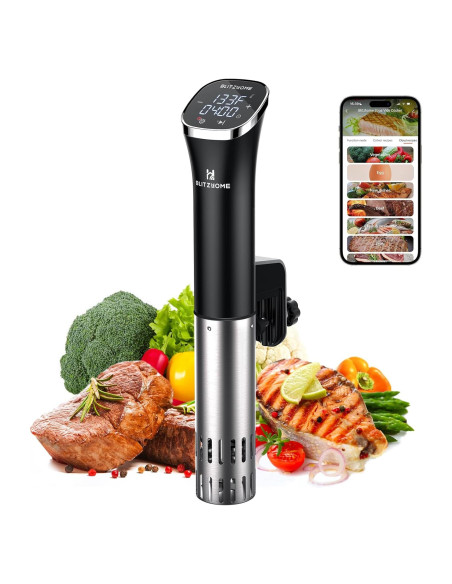 Cocedor Sous Vide BLITZHOME 1000W Control APP Táctil Acero Inoxidable Cocedor Sous Vide BLITZHOME 1000W Control APP Táctil Acero Inoxidable