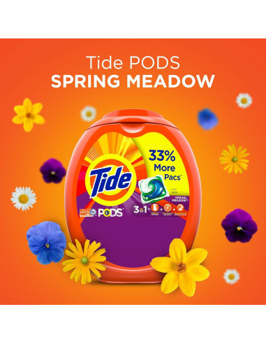 Tide PODS Detergente para Ropa 96 Unidades Pradera Primaveral