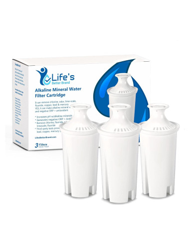 Filtro de Agua Alcalino Life Ionizer para Jarras Brita - Paquete de 3