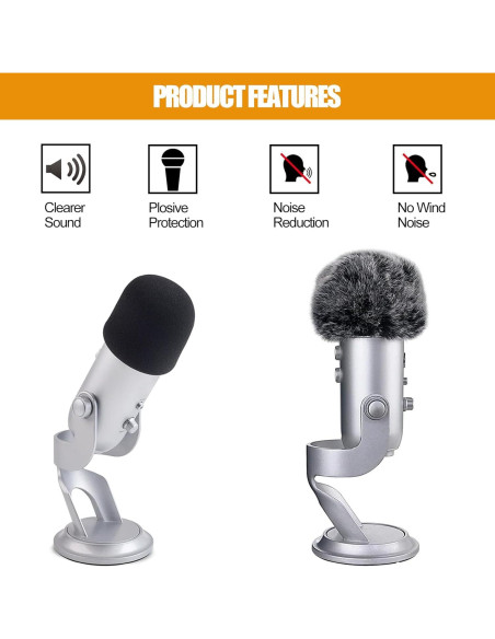 Cubierta de espuma para micrófono Blue Yeti y Yeti Pro - 3 piezas Cubierta de espuma para micrófono Blue Yeti y Yeti Pro - 3 piezas