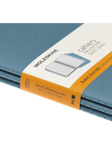 Cuaderno Moleskine Cahier Grande Azul Brisk 80 Páginas