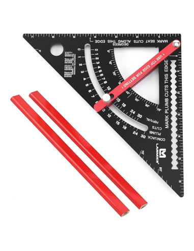Escuadra de Carpintero LARMEIL 7" (17.78 cm) + 2 Lápices
