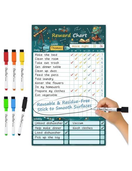 Tabla de Tareas Reutilizable Clever Clean 20x33 cm Ciencia Tabla de Tareas Reutilizable Clever Clean 20x33 cm Ciencia