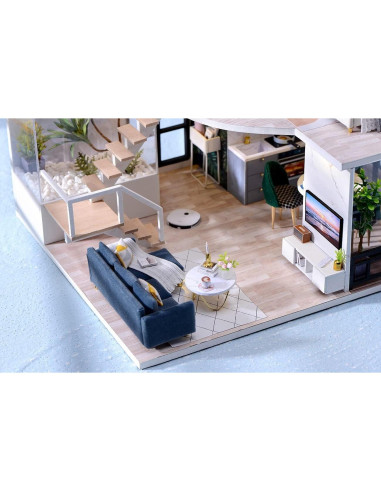 Casa de Muñecas Miniatura DIY CUTEROOM con Muebles y LED