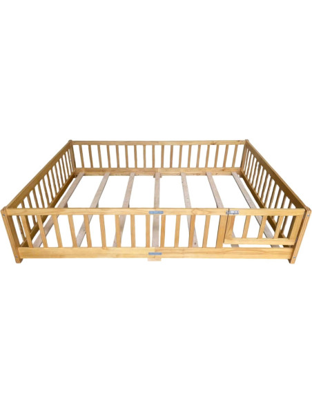 Cama Montessori Completa DNYN Natural con Barandillas de Seguridad Cama Montessori Completa DNYN Natural con Barandillas de Seguridad