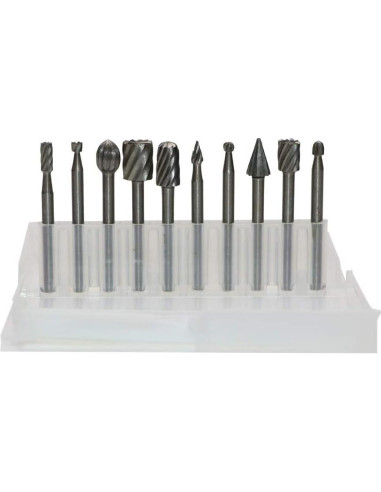 Conjunto de Fresas Rotativas de Carburo Rongon 10 Piezas HSS