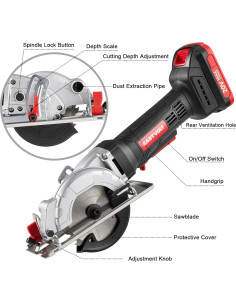 Sierra Circular Inalámbrica Eastvolt 20V 4-1/2" para Madera 2