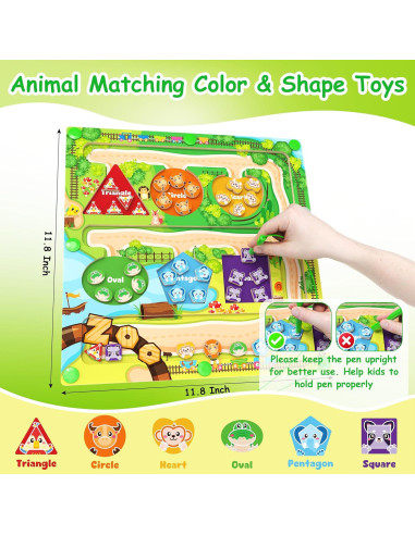Rompecabezas Magnético Montessori DUKVSG - Laberinto de Colores y Formas