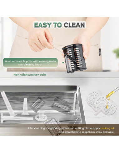 Rallador de Queso Eléctrico Huanyu 250W Multifuncional 5 Cuchillas