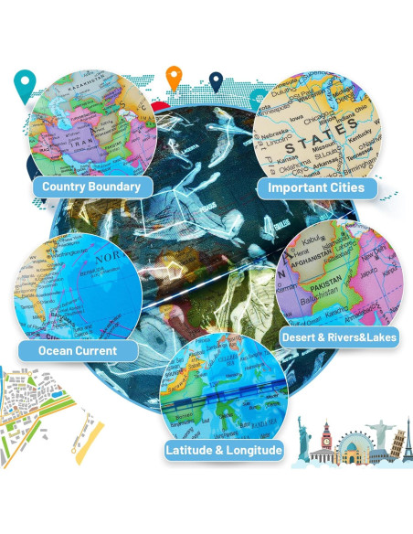 Globo Terráqueo Iluminado BSHAPPLUS 22.86 cm con Constelaciones LED Globo Terráqueo Iluminado BSHAPPLUS 22.86 cm con Constelaciones LED