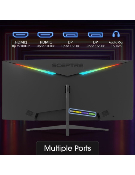 Monitor Curvo Ultrawide Sceptre 34" WQHD 3440x1440 165Hz Monitor Curvo Ultrawide Sceptre 34" WQHD 3440x1440 165Hz