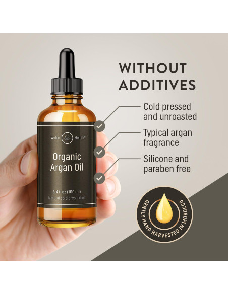Aceite de Argán Orgánico 100 ml WoldoHealth - Hidratante Natural Aceite de Argán Orgánico 100 ml WoldoHealth - Hidratante Natural
