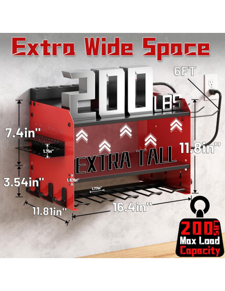 Organizador de Herramientas de Pared CFMASTER Rojo 3 Capas 90 kg Organizador de Herramientas de Pared CFMASTER Rojo 3 Capas 90 kg
