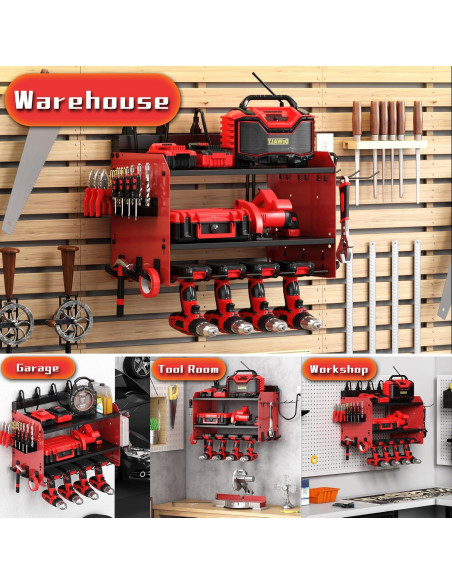 Organizador de Herramientas de Pared CFMASTER Rojo 3 Capas 90 kg Organizador de Herramientas de Pared CFMASTER Rojo 3 Capas 90 kg