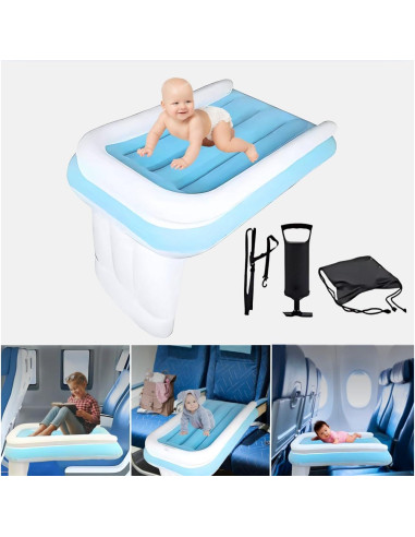 Cama de avión portátil para niños pequeños - 1.36 kg, 77.8x48 cm