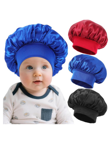 Gorras de Satén para Bebé 3 PCS - Suave y Transpirable