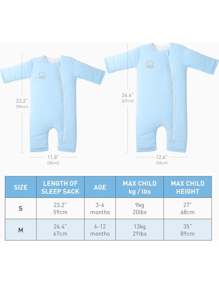 Saco de dormir Knirose para bebé 3-6 meses algodón orgánico Saco de dormir Knirose para bebé 3-6 meses algodón orgánico