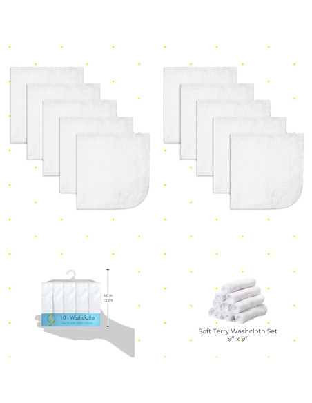 Toallitas de Lavado Spasilk para Bebés - Paquete de 10 Blancas Toallitas de Lavado Spasilk para Bebés - Paquete de 10 Blancas