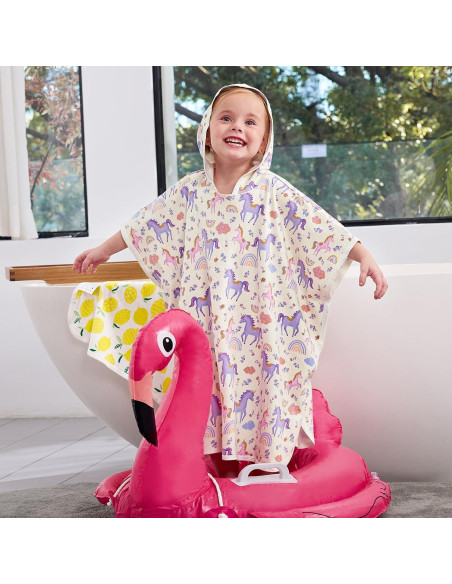Toalla con Capucha Babee Reshinee Unicornio Lavanda 65x65 cm Toalla con Capucha Babee Reshinee Unicornio Lavanda 65x65 cm