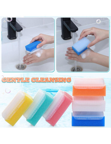 Esponjas de Baño Suaves Sunnyray 6 Piezas 2 en 1 Bebés