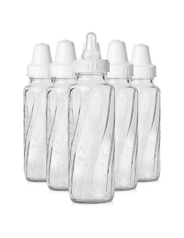 Botella de vidrio Evenflo Feeding 240 ml, paquete de 6 unidades