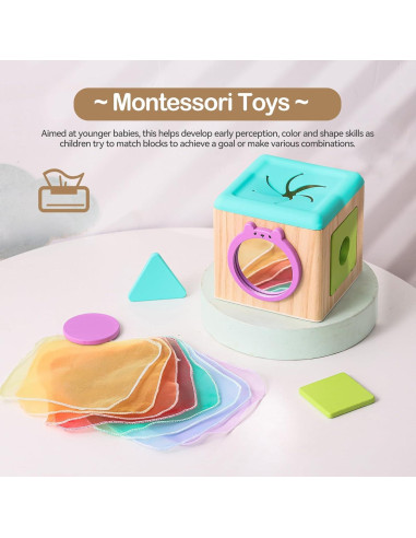 Juguete de Caja de Pañuelos Youuys - Montessori para Bebés 12-18 Meses