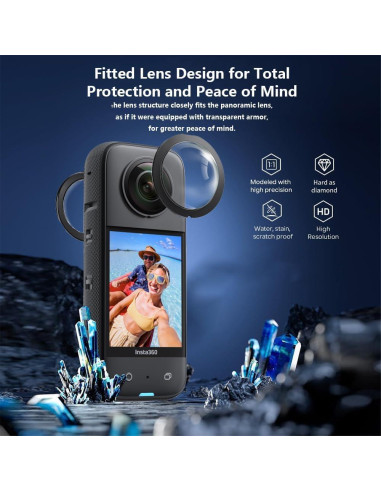 Protector de Lente Removible para Insta360 X3 - 2 Juegos (4 Pcs)