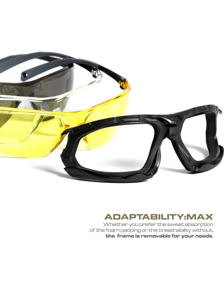 Gafas de Seguridad Estación de Guantes - Antivaho Ámbar - Cobertura Completa Gafas de Seguridad Estación de Guantes - Antivaho Ámbar - Cobertura Completa