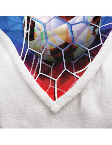 Manta Sherpa YISUMEI Fútbol 3D 127x152 cm Suave y Cálida