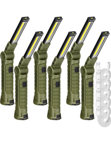 6 Linternas LED Recargables Rossesay 5 Modos 360 Rotación
