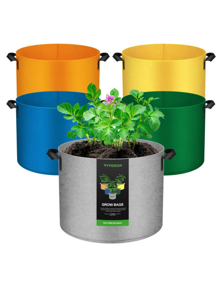 Bolsas de Cultivo VIVOSUN 10 Galones 5 Piezas Coloridas Bolsas de Cultivo VIVOSUN 10 Galones 5 Piezas Coloridas