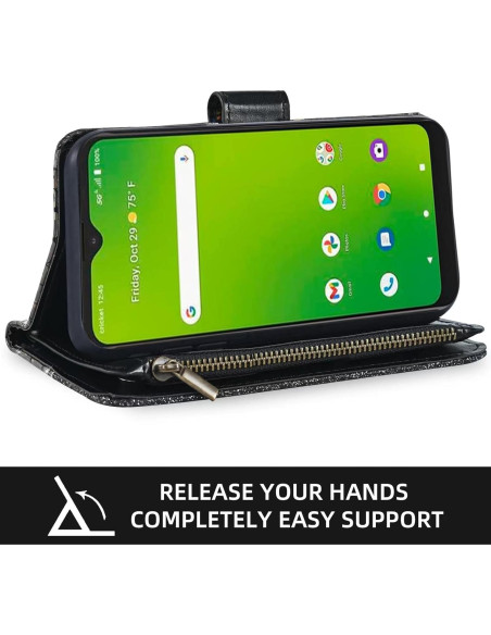 Funda Cartera Flip Dibosom para Cricket Ovation Negra con Soporte Funda Cartera Flip Dibosom para Cricket Ovation Negra con Soporte