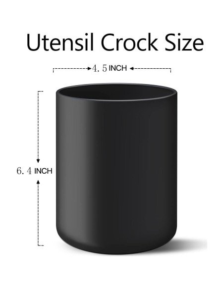 Soporte de Utensilios de Cerámica Negro Mate LATCHHOOK 16 cm Soporte de Utensilios de Cerámica Negro Mate LATCHHOOK 16 cm
