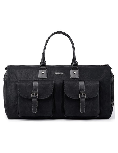 Bolsa de viaje convertible Modoker 45L, lona negra, resistente al agua Bolsa de viaje convertible Modoker 45L, lona negra, resistente al agua